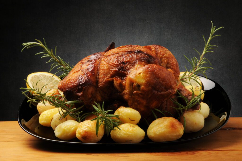 Pollo especiado al horno