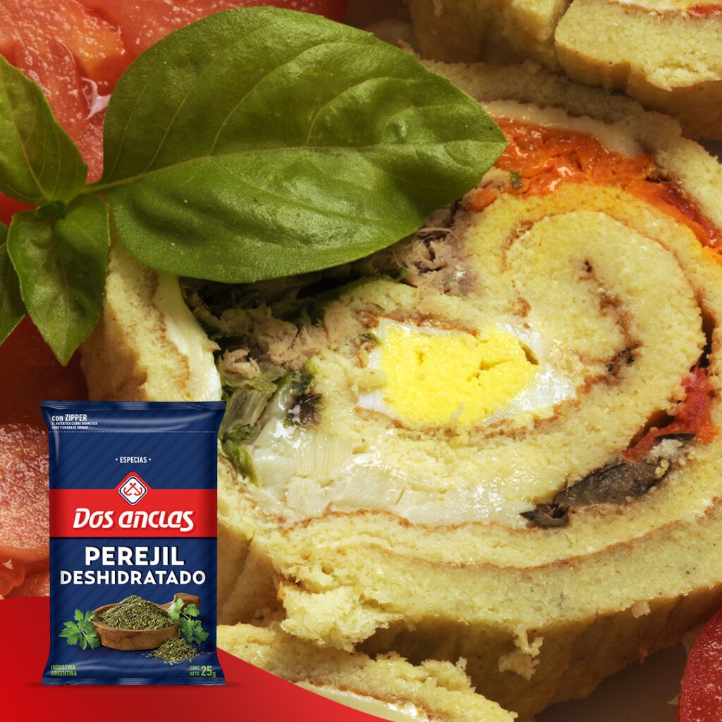 Pionono de atún, huevo y morrón