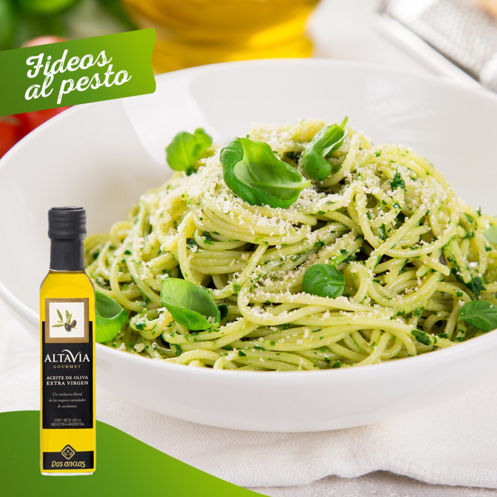 Fideos al pesto