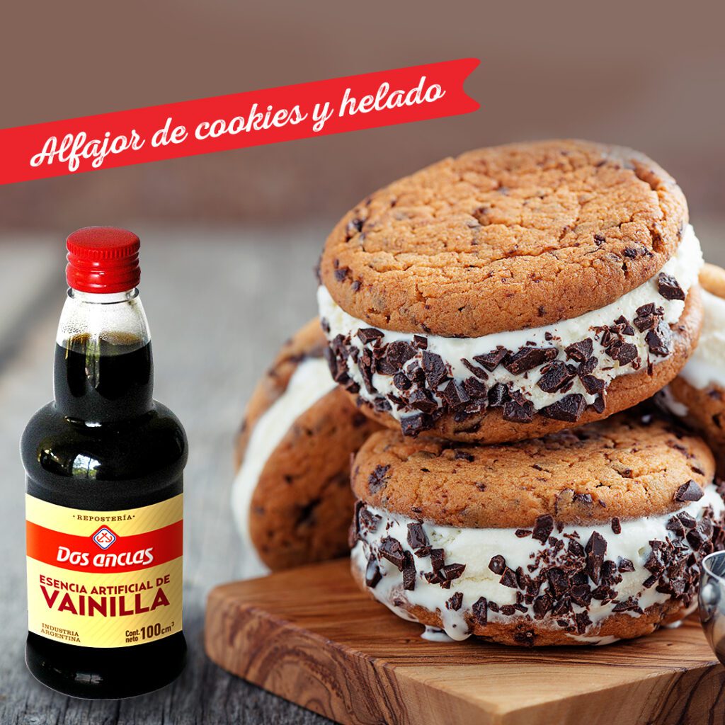 Alfajor de cookies y helado