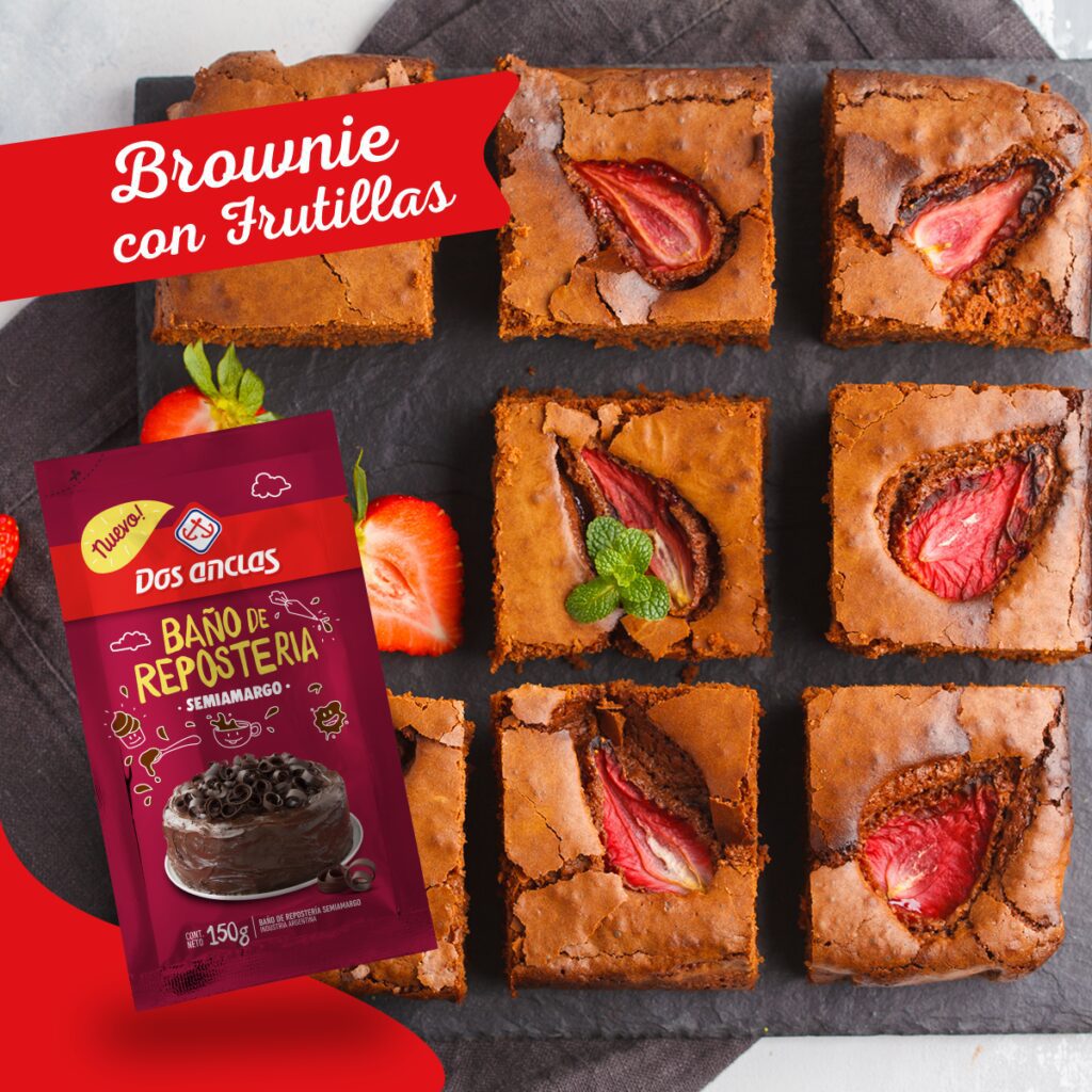 Brownie con frutillas