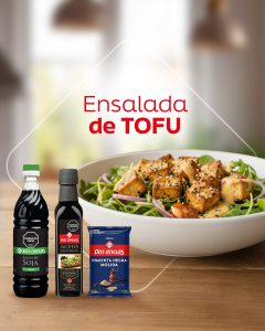 Ensalada de Tofu y Rúcula con Vinagreta Balsámica