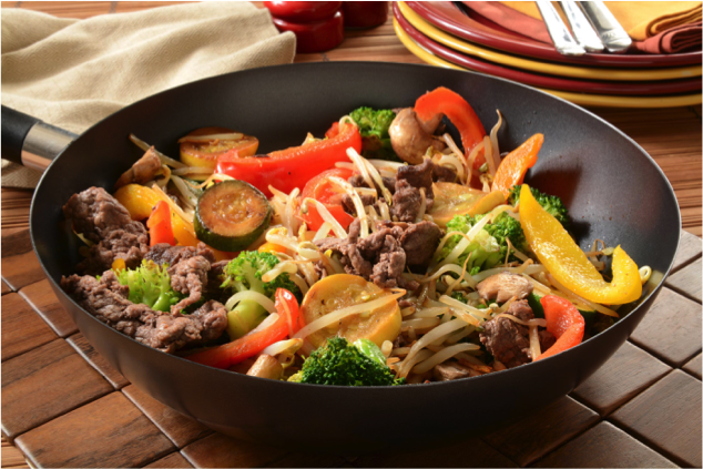 Wok De Vegetales Con Carne Dos Anclas